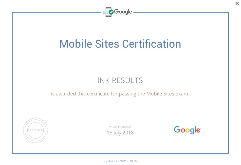 Google Mobile Sites Certification